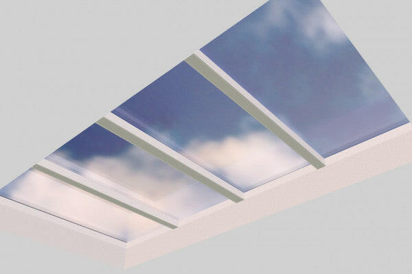 2000 x 3500 mm Fixed Glass Link Modular Skylight | 2 Fixed 0 Opening.