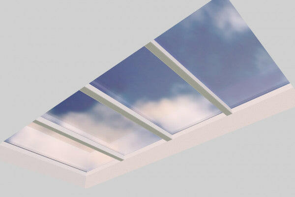 2000 x 4000 mm Fixed Glass Link Modular Skylight | 2 Fixed 0 Opening.