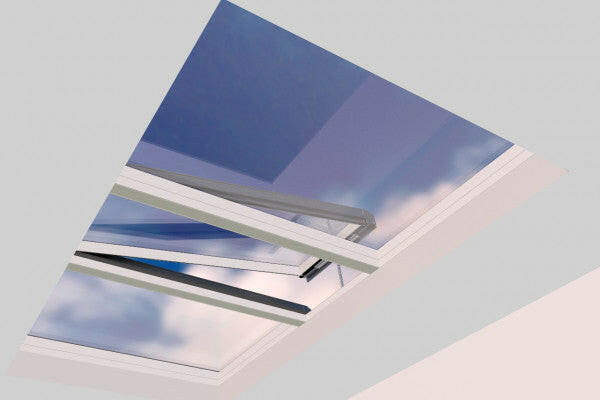 2000 x 4000 mm Electric Opening Glass Link Modular Skylight | 2 Fixed 1 Opening.