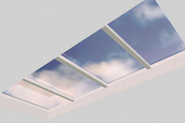 2000 x 4500 mm Fixed Glass Link Modular Skylight | 2 Fixed 0 Opening.