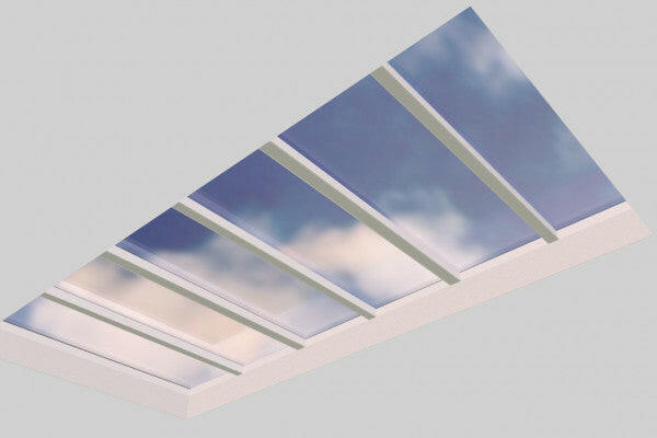 2500 x 5000 mm Fixed Glass Link Modular Skylight | 3 Fixed 0 Opening.