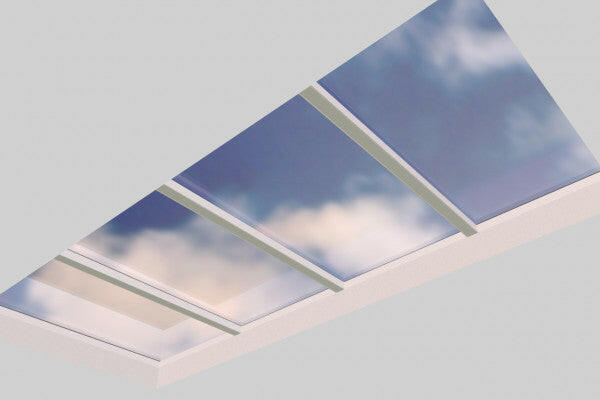 2500 x 6000 mm Electric Opening Glass Link Modular Skylight | 2 Fixed 2 Opening.