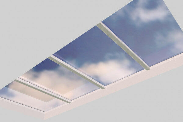 2500 x 6000 mm Fixed Glass Link Modular Skylight | 4 Fixed 0 Opening.