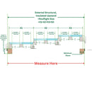 2500 x 5000 mm Fixed Glass Link Modular Skylight | 3 Fixed 0 Opening.