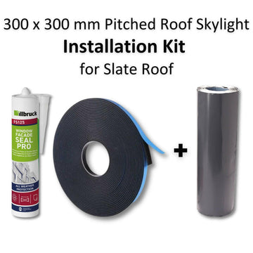 300 x 300 mm Pitched Roof Skylight (Slate Roof) Installation Kit.