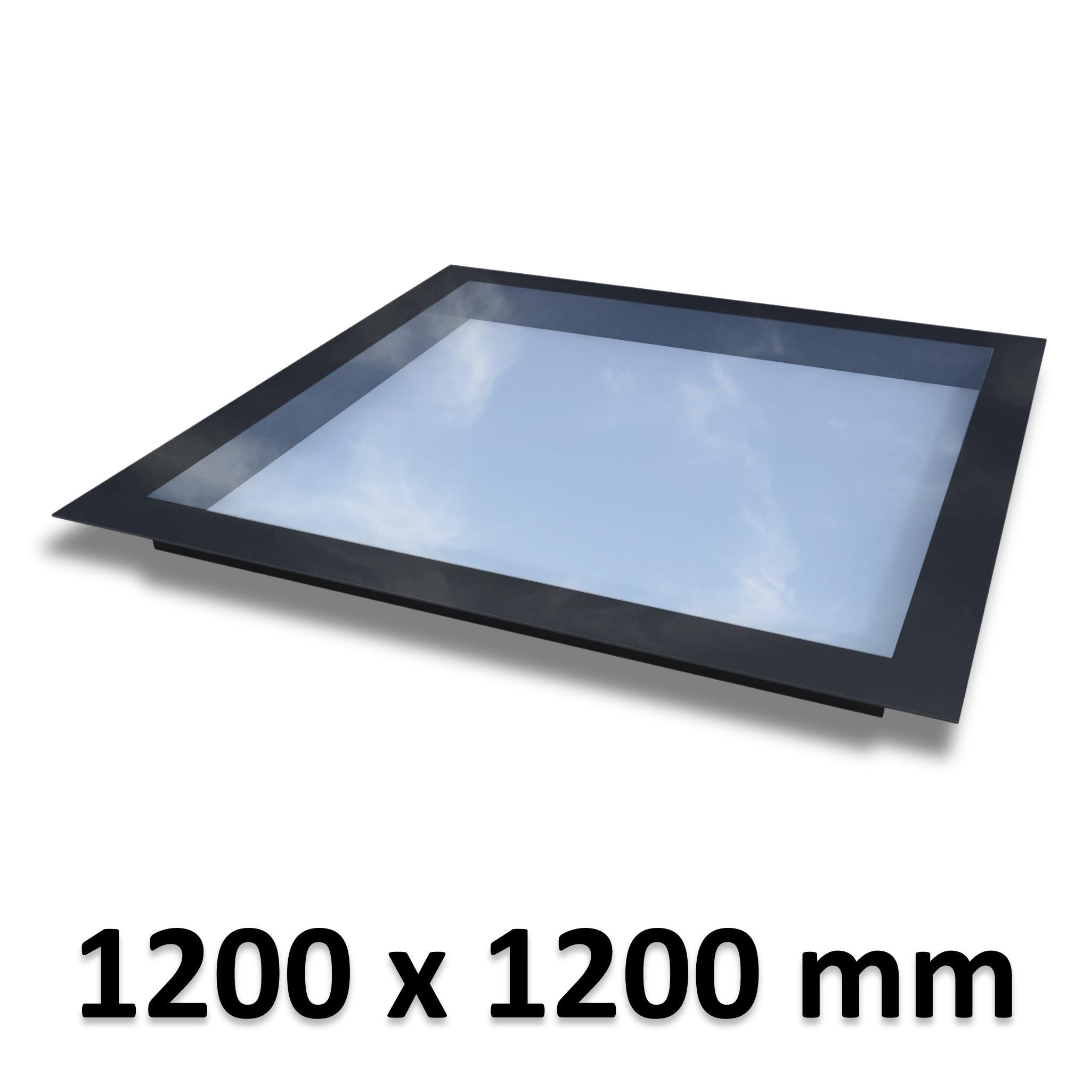 1200 x 1200 mm Frameless Skylight for Flat Roof - Triple Glazed