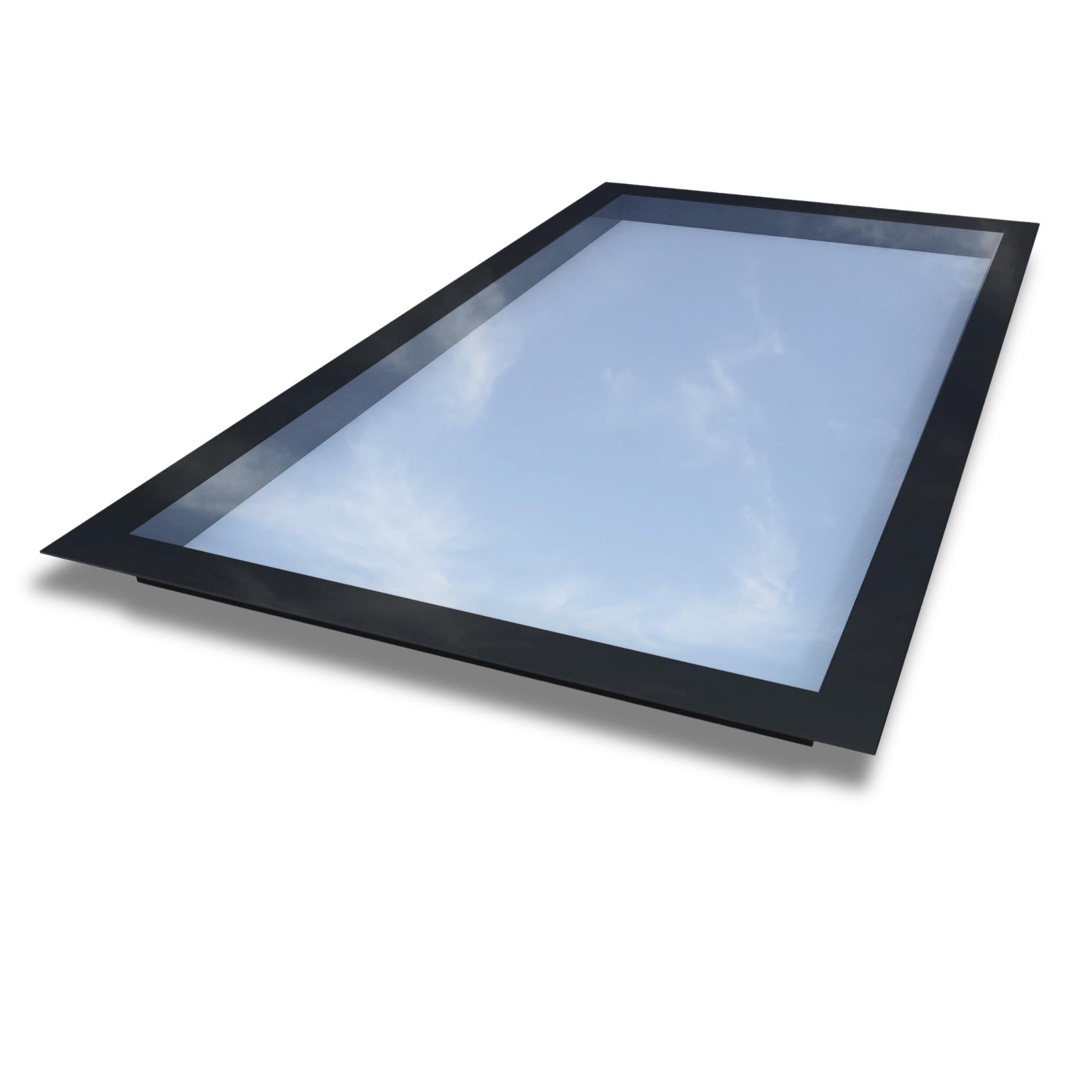 1200 x 2500 mm Frameless Skylight for Flat Roof - Triple Glazed