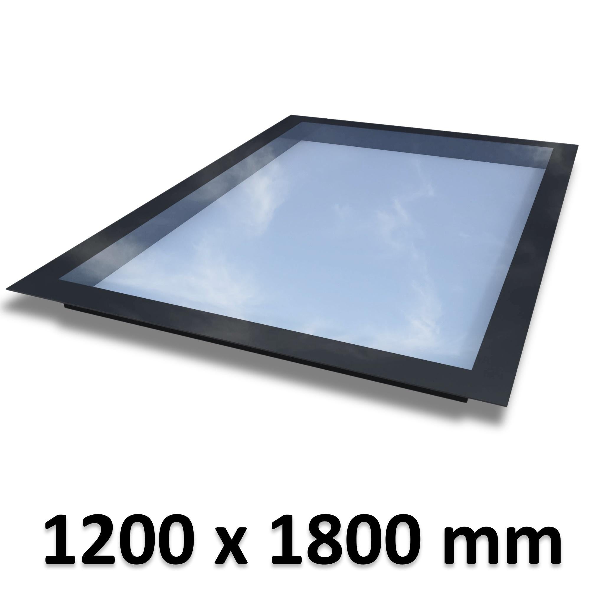 1200 x 1800 mm Frameless Skylight for Flat Roof - Triple Glazed