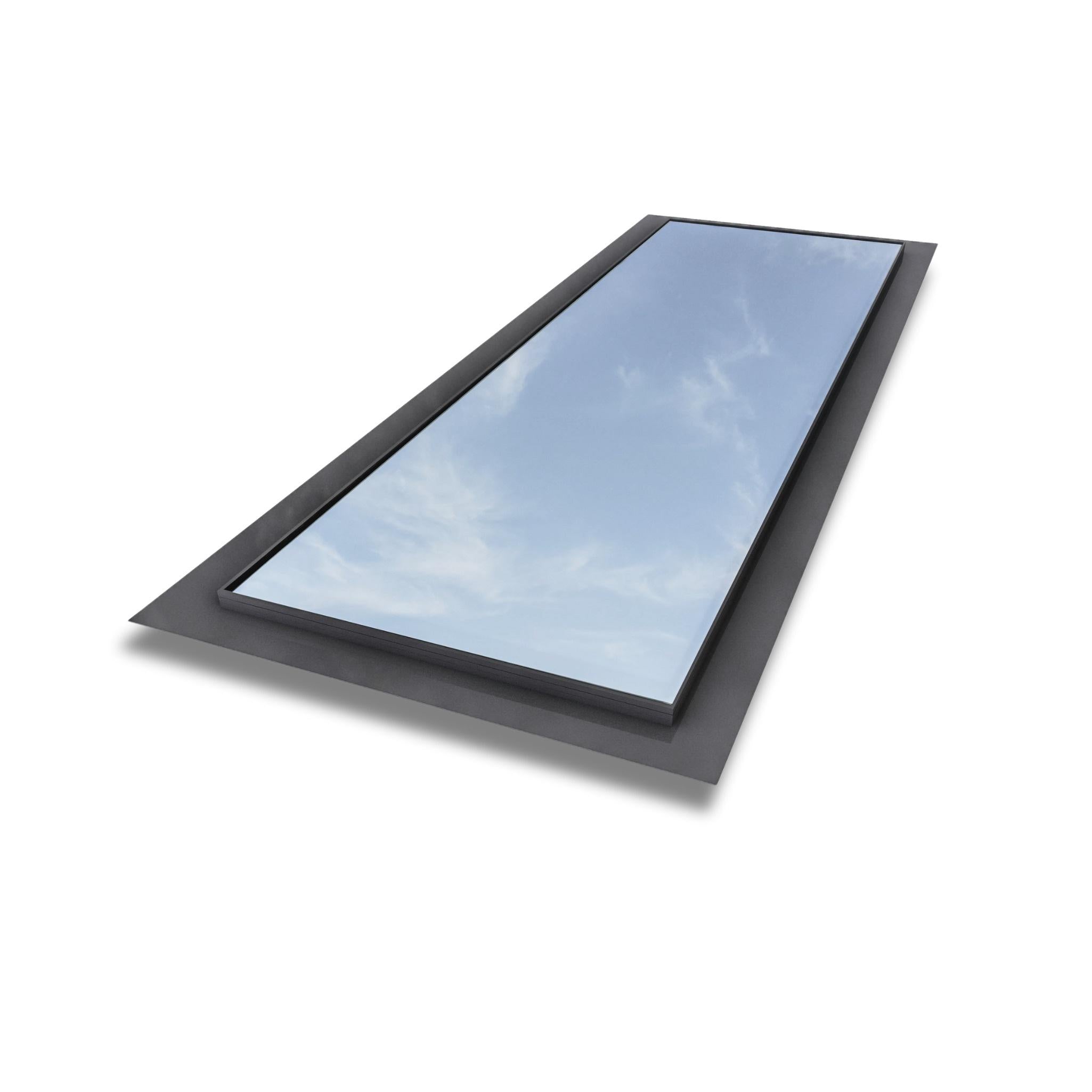 800 x 2500 mm Frameless Skylight for Flat Roof - Triple Glazed