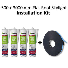 500 x 3000 mm Flat Roof Skylight Installation Kit.