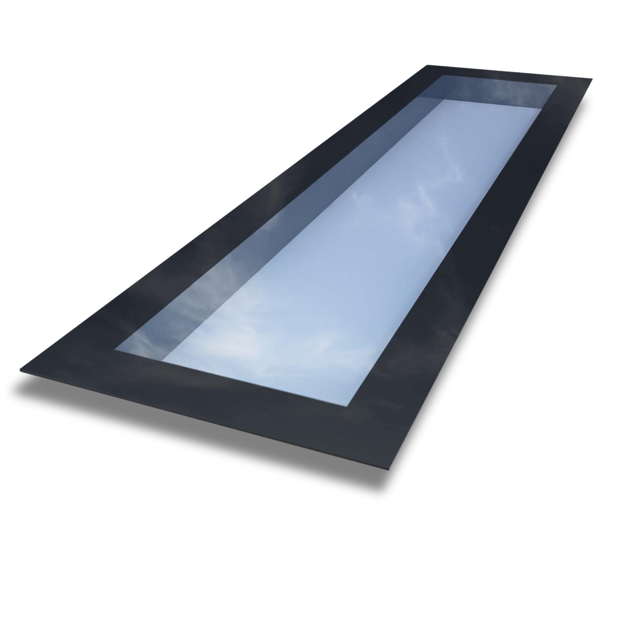 400 x 2000 mm Frameless Skylight for Flat Roof - Triple Glazed - 0