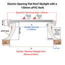 900 x 900 mm Brett Martin Electric Opening Skylight for Flat Roof.