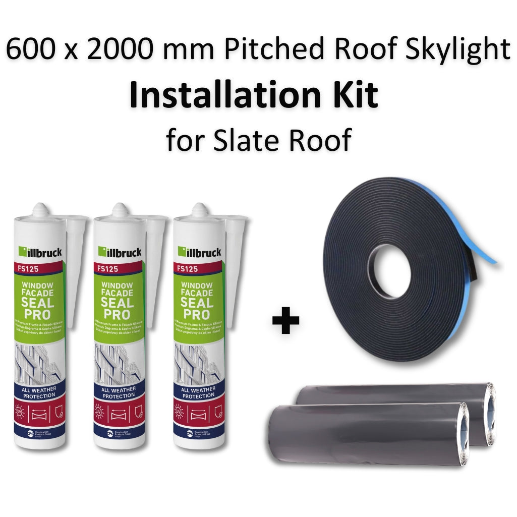 600 x 2000 mm Pitched Roof Skylight (Slate Roof) Installation Kit