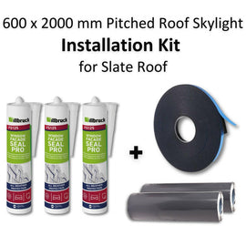 600 x 2000 mm Pitched Roof Skylight (Slate Roof) Installation Kit.