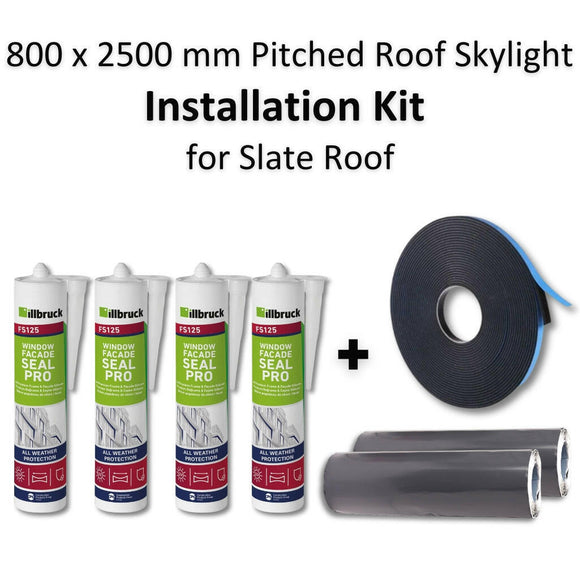 800 x 2500 mm Pitched Roof Skylight (Slate Roof) Installation Kit.