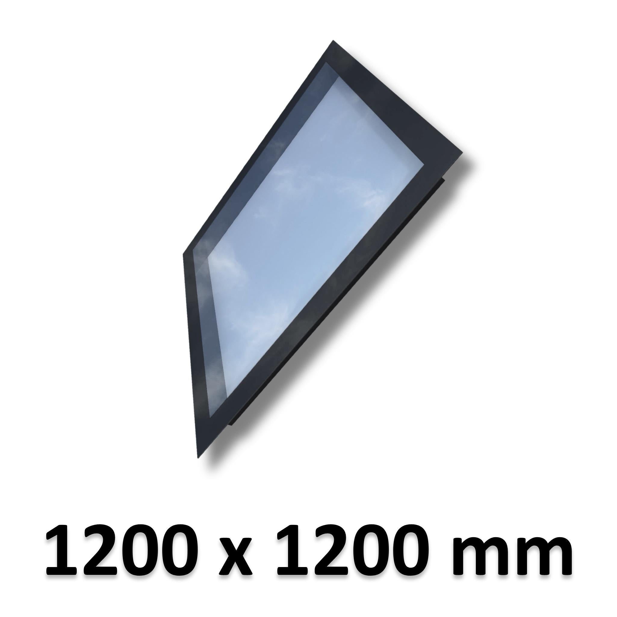 1200 x 1200 mm Frameless Skylight for Pitched Roof - Triple Glazed