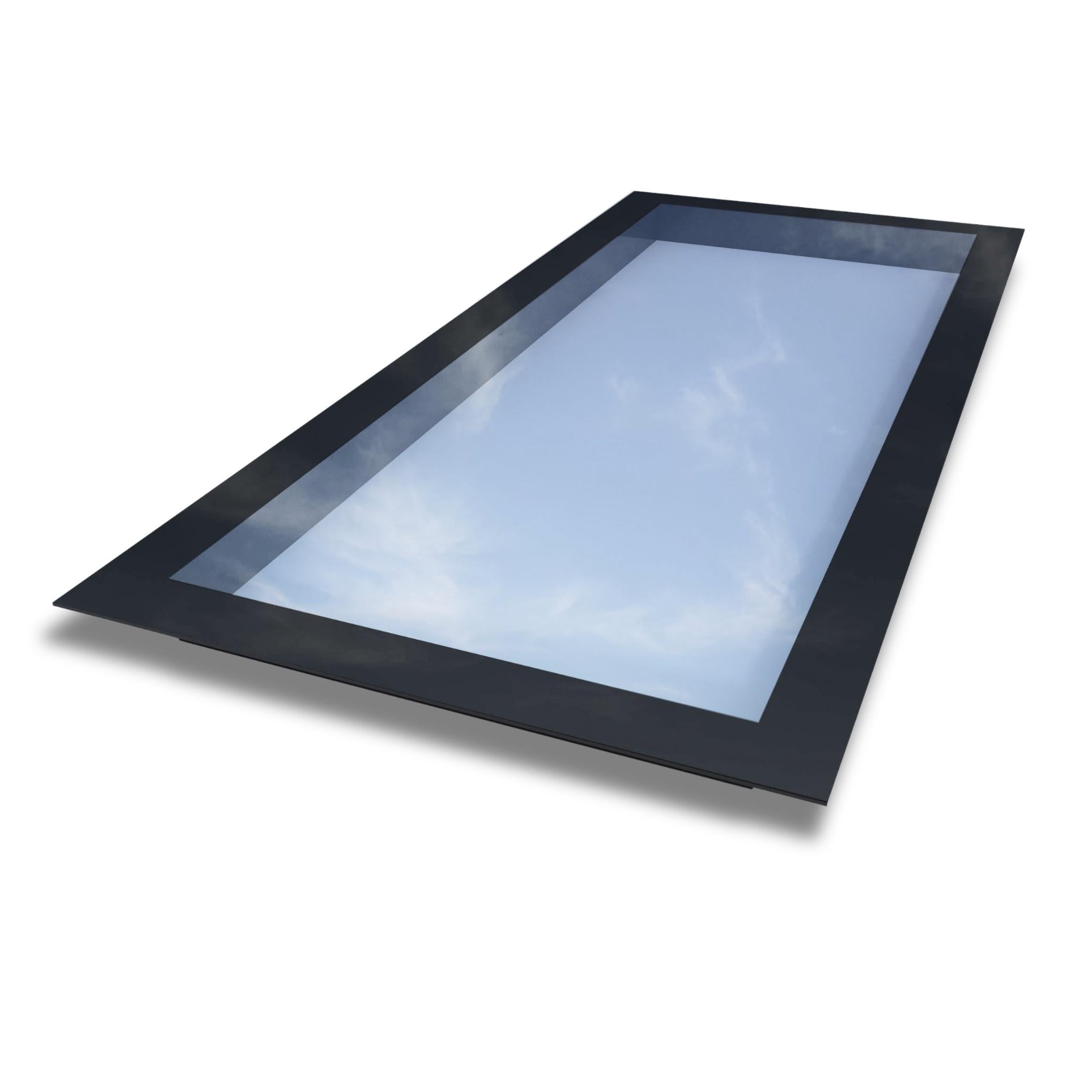 800 x 2000 mm Frameless Skylight for Flat Roof - Triple Glazed - 0