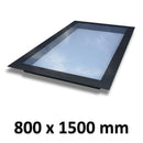 800 x 1500 mm Frameless Skylight for Flat Roof - Triple Glazed.