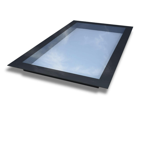 800 x 1500 mm Frameless Skylight for Flat Roof - Triple Glazed.