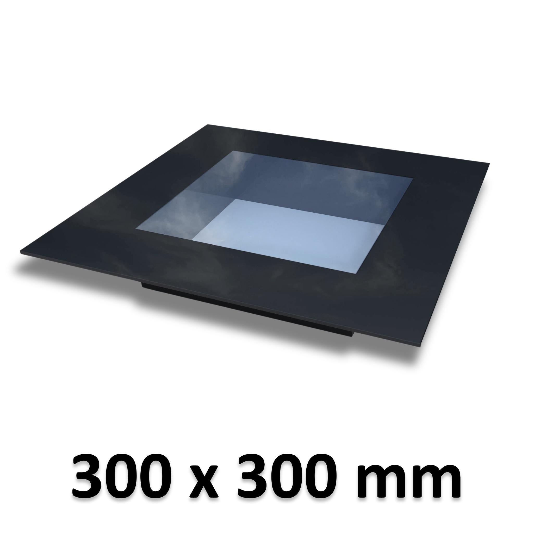 300 x 300 mm Frameless Skylight for Flat Roof - Triple Glazed