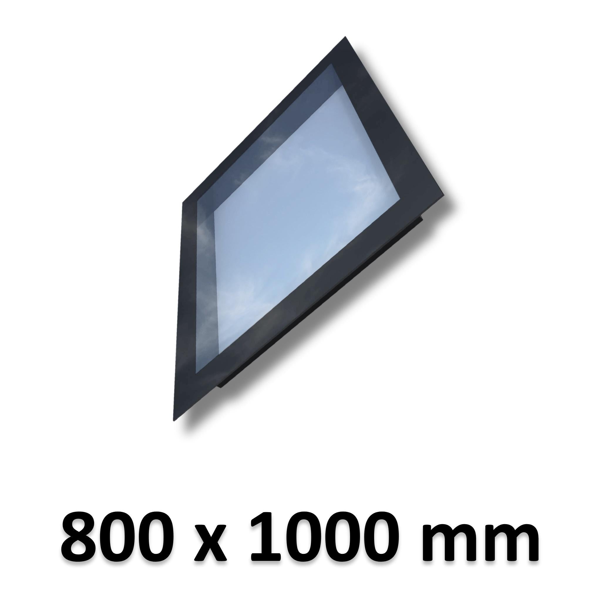 800 x 1000 mm Frameless Skylight for Pitched Roof - Triple Glazed