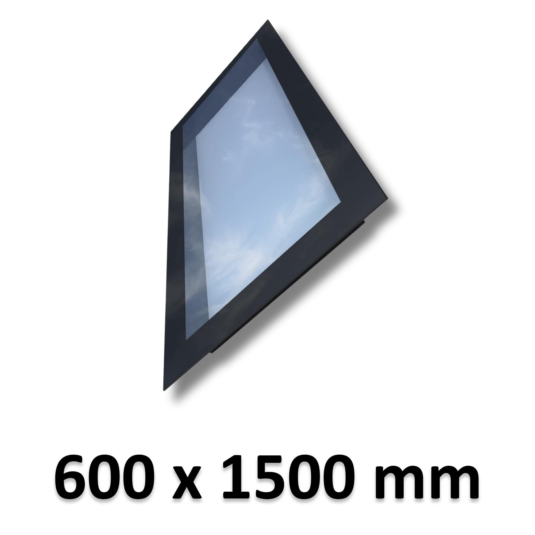 600 x 1500 mm Frameless Skylight for Pitched Roof - Triple Glazed