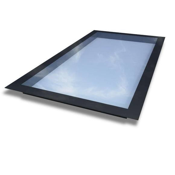 1000 x 2000 mm Frameless Skylight for Flat Roof - Triple Glazed.