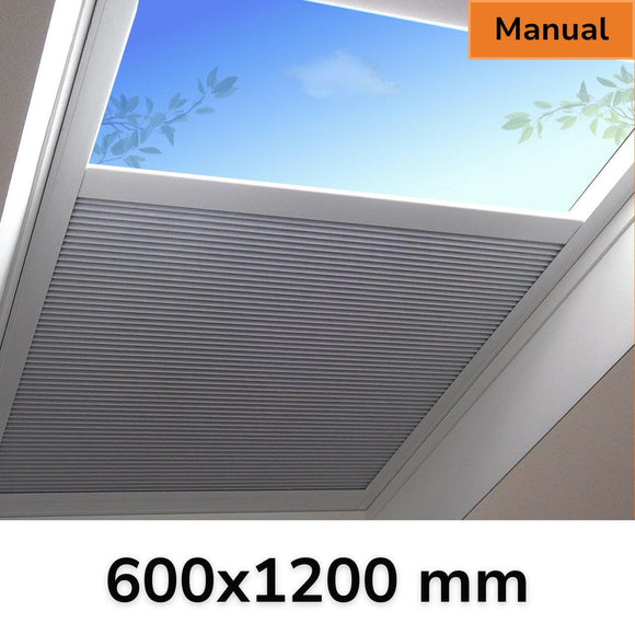 600 x 1200 mm Manual Blinds for Flat / Pitched Roof Skylights & Roof Lanterns.