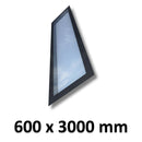 600 x 3000 mm Frameless Skylight for Pitched Roof - Triple Glazed.