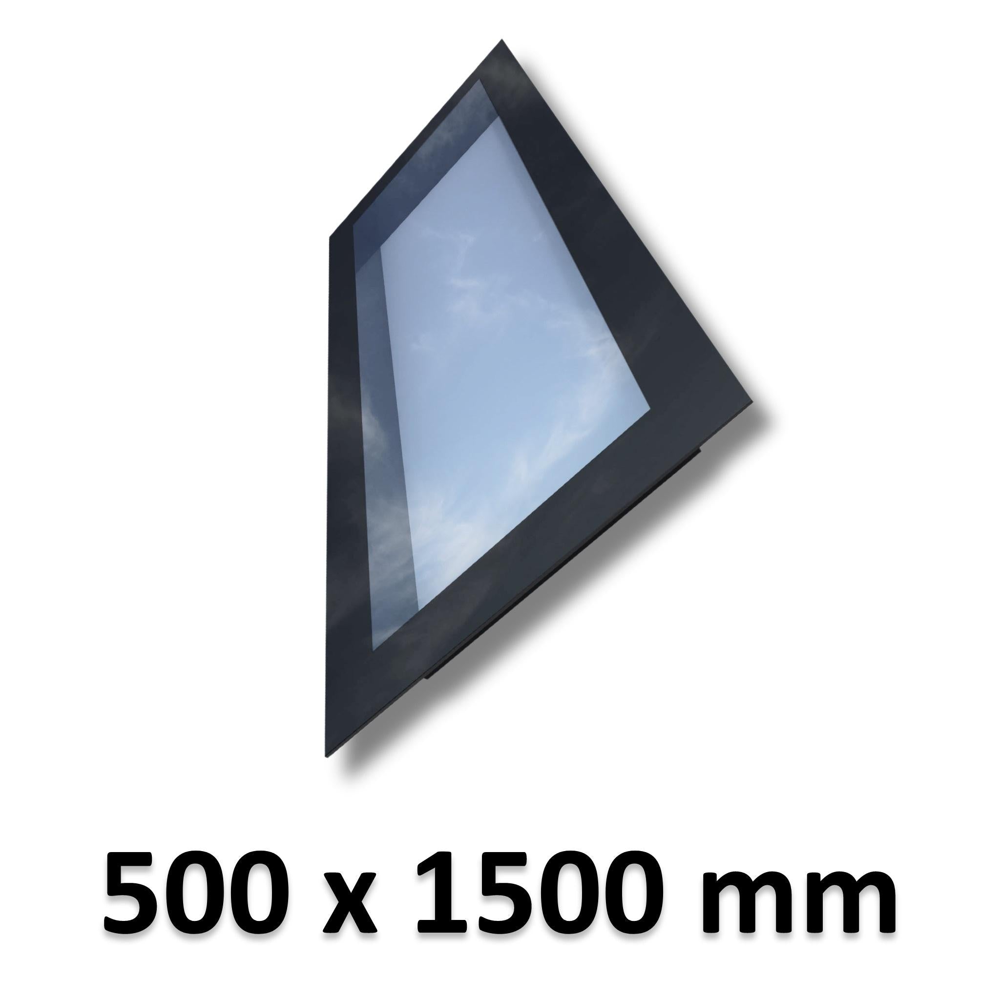 500 x 1500 mm Frameless Skylight for Pitched Roof - Triple Glazed