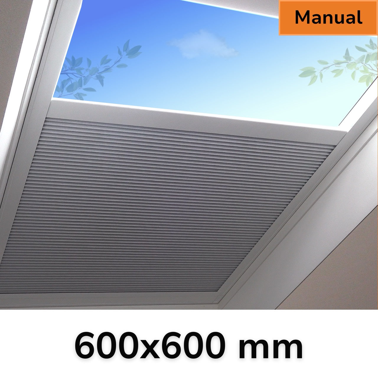 600 x 600 mm Manual Blinds for Flat / Pitched Roof Skylights & Roof Lanterns