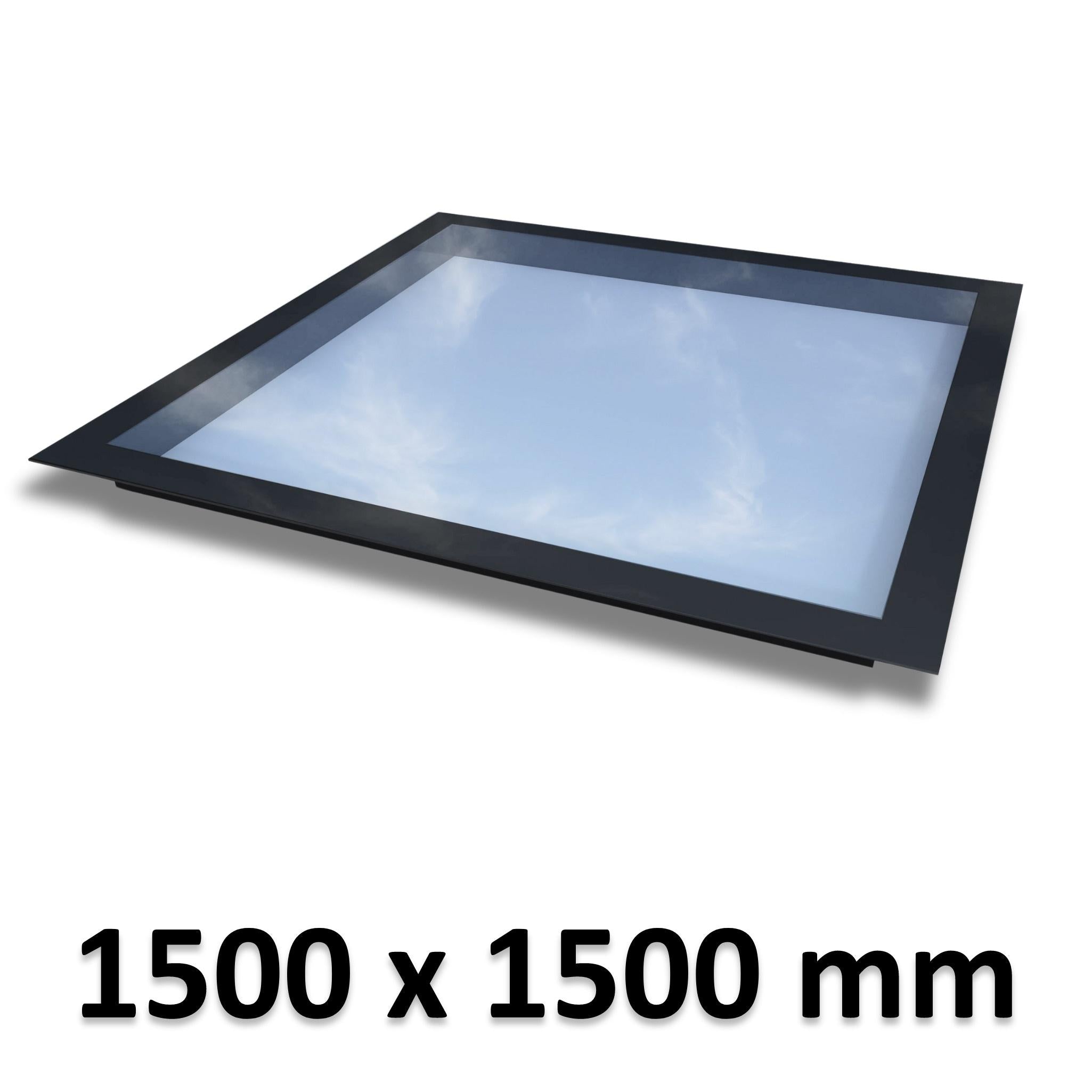 1500 x 1500 mm Frameless Skylight for Flat Roof - Triple Glazed