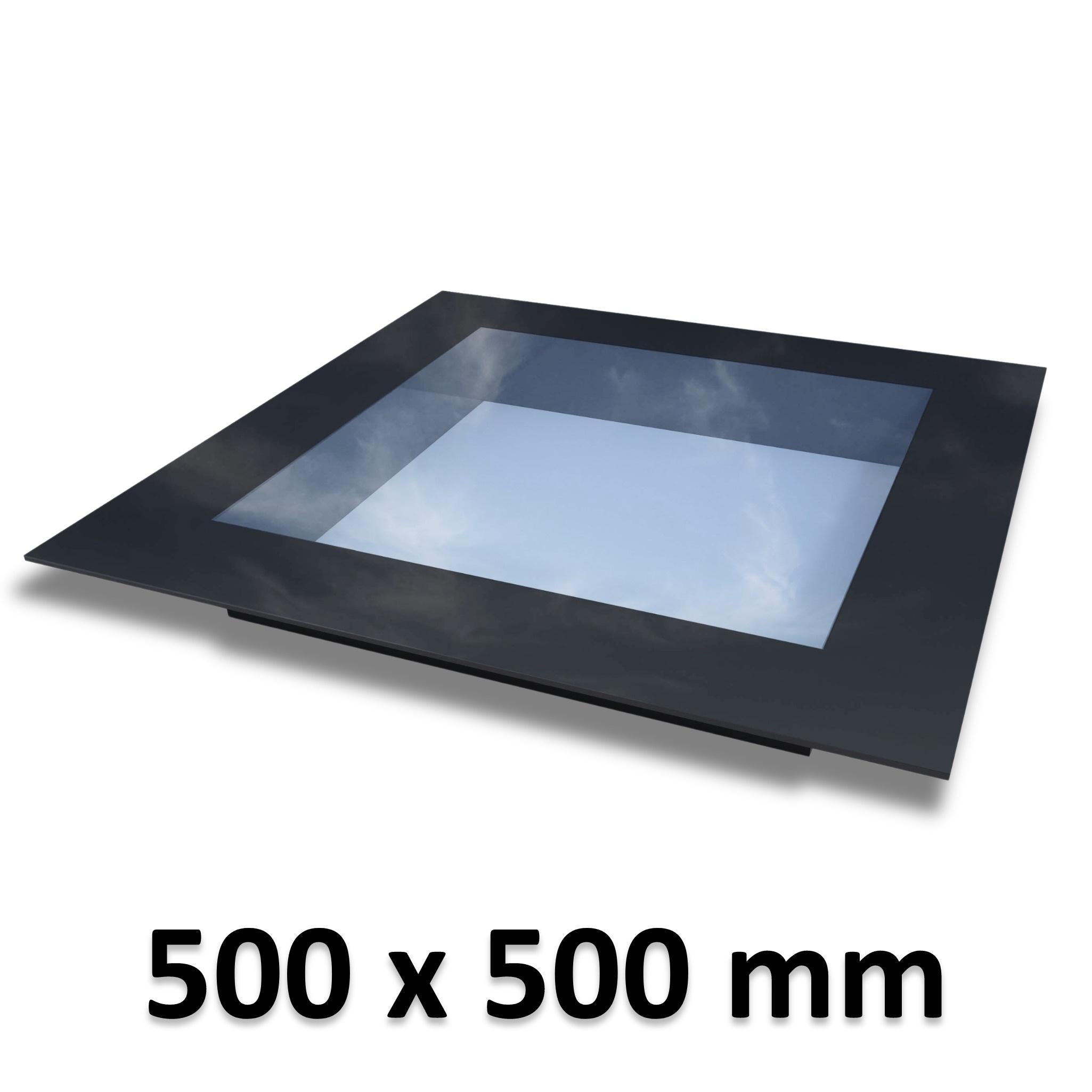 500 x 500 mm Frameless Skylight for Flat Roof - Triple Glazed