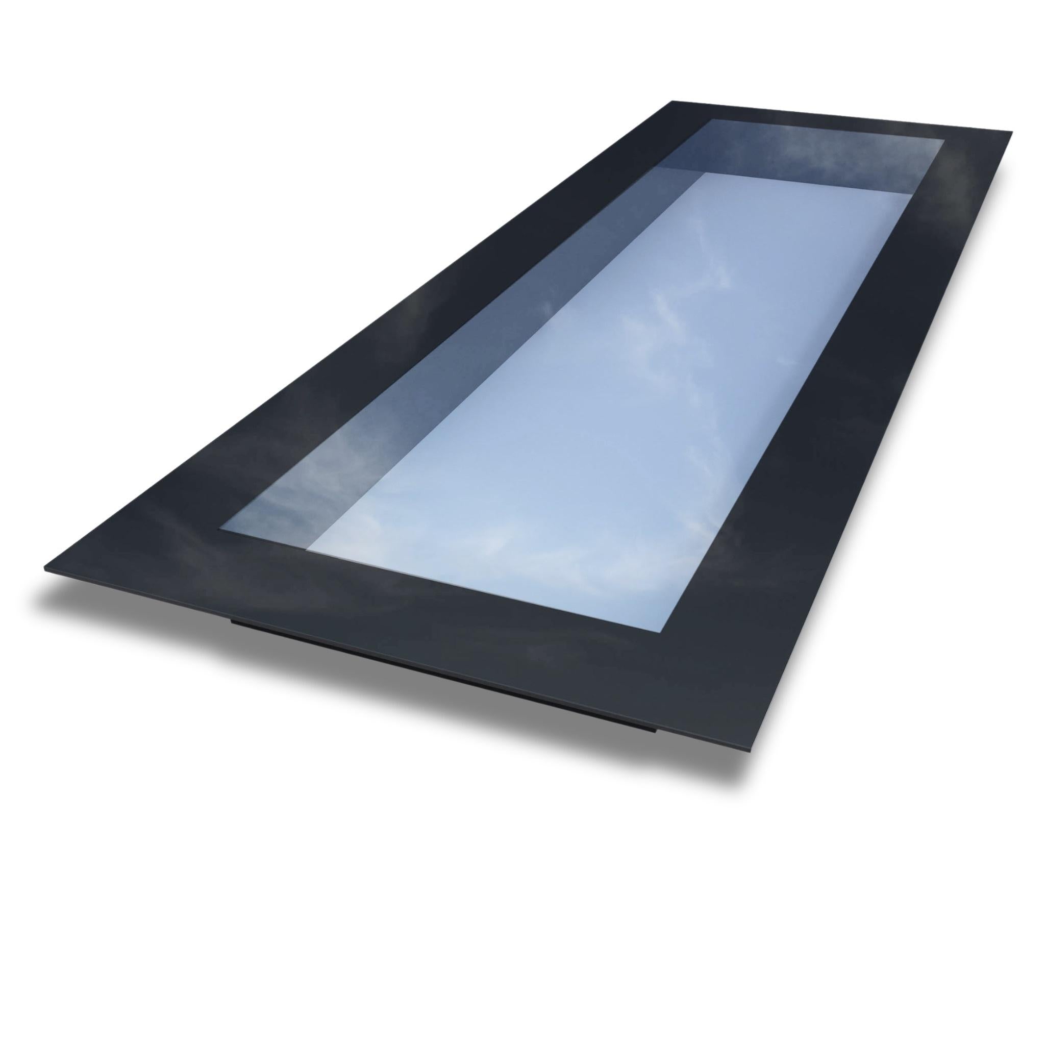 400 x 1500 mm Frameless Skylight for Flat Roof - Triple Glazed