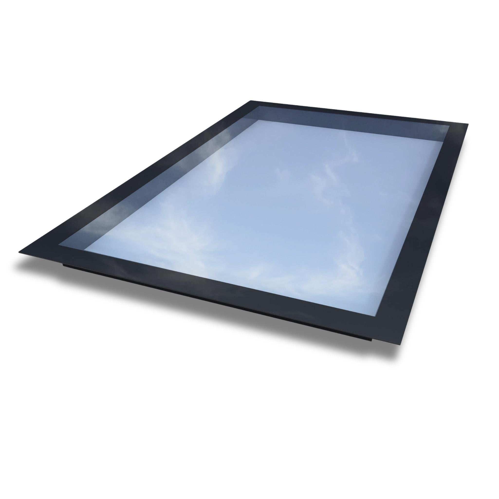 1200 x 2000 mm Frameless Skylight for Flat Roof - Triple Glazed