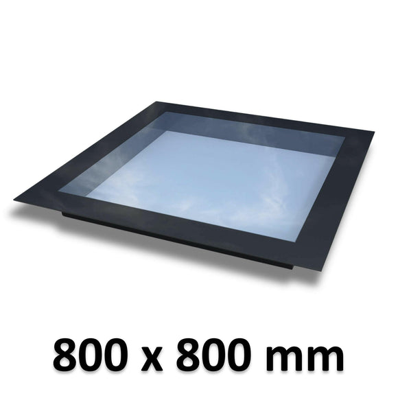 800 x 800 mm Frameless Skylight for Flat Roof - Triple Glazed.