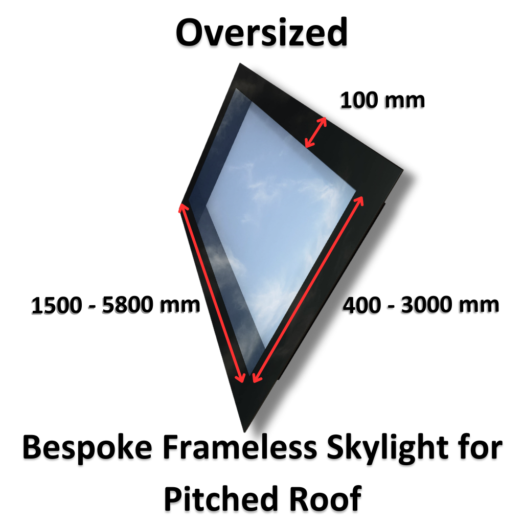 Bespoke Oversized Frameless Skylight for Pitched Roof - Triple Glazed