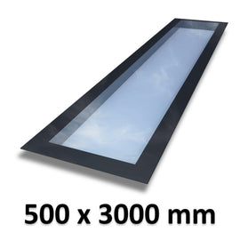 500 x 3000 mm Frameless Skylight for Flat Roof - Triple Glazed.