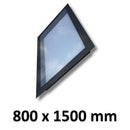 800 x 1500 mm Frameless Skylight for Pitched Roof - Triple Glazed.