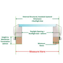 1500 x 2500 mm Electric Opening Glass Link Skylight | Premium Range.