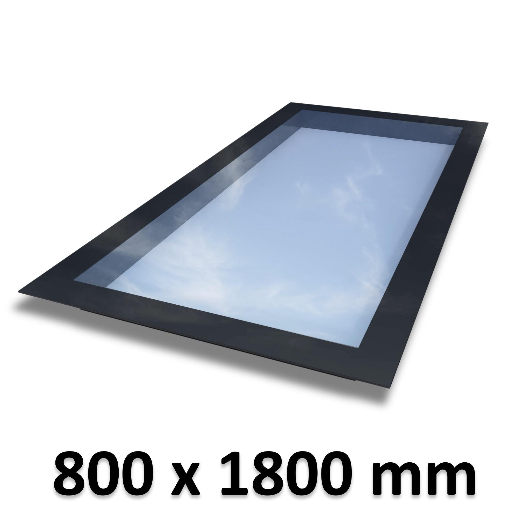 800 x 1800 mm Frameless Skylight for Flat Roof - Triple Glazed