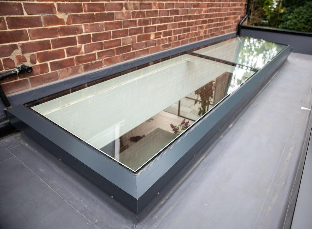 2000 x 6000 mm Electric Opening Glass Link Modular Skylight | 2 Fixed 1 Opening.