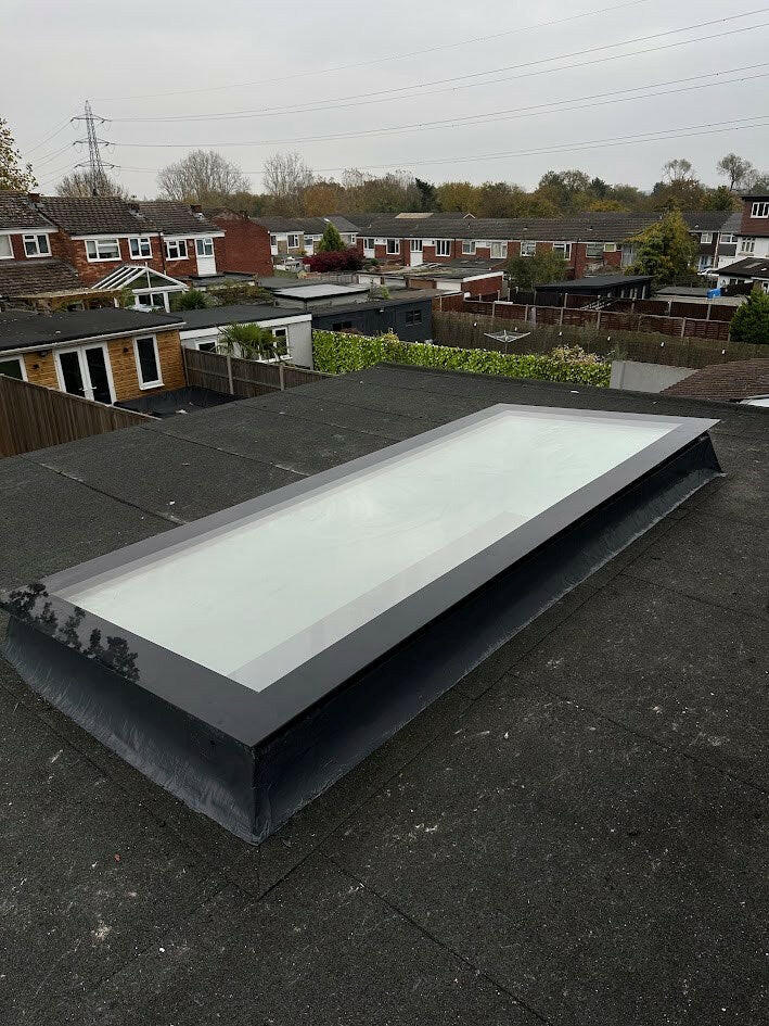 Bespoke Frameless Skylight for Flat Roof - Triple Glazed | Skylight Factory
