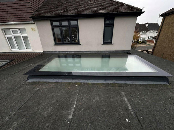 400 x 3000 mm Frameless Skylight for Flat Roof - Triple Glazed.