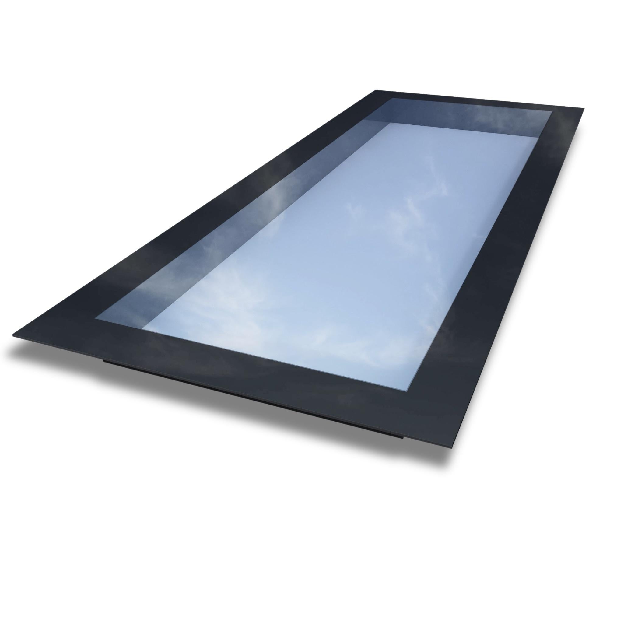 600 x 1800 mm Frameless Skylight for Flat Roof - Triple Glazed - 0