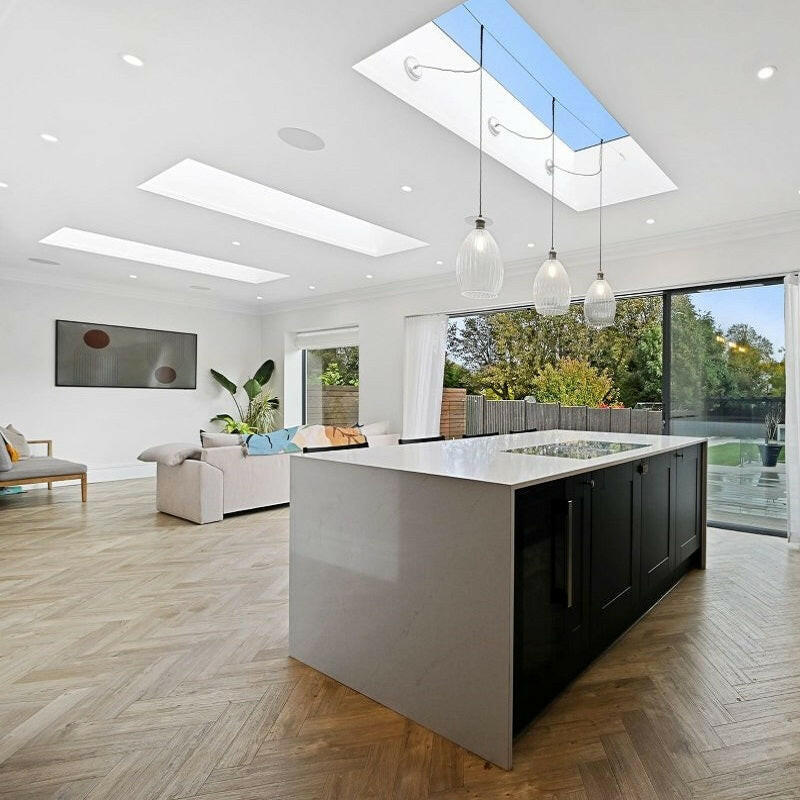 400 x 3000 mm Frameless Skylight for Flat Roof - Triple Glazed.