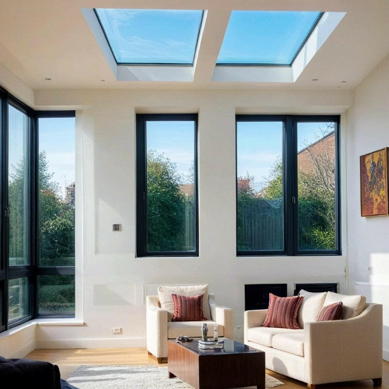 300 x 300 mm Frameless Skylight for Flat Roof - Triple Glazed.