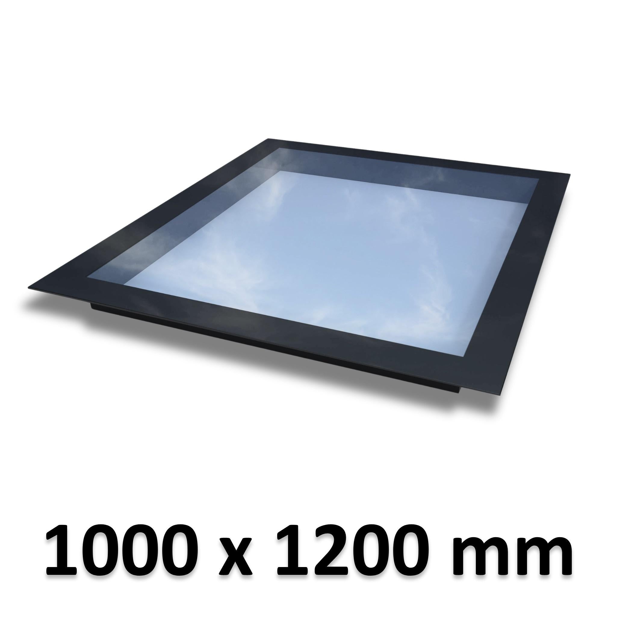 1000 x 1200 mm Frameless Skylight for Flat Roof - Triple Glazed