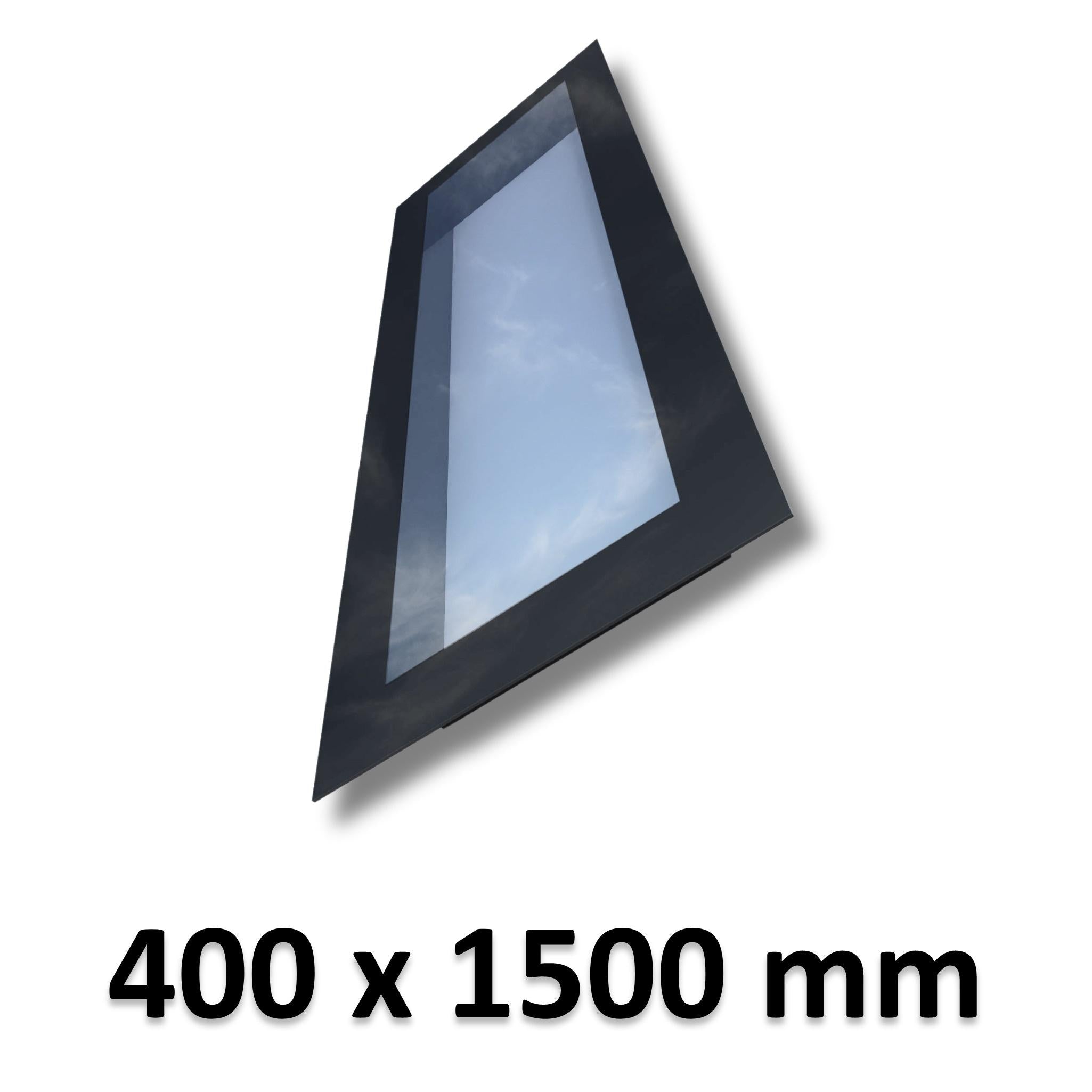 400 x 1500 mm Frameless Skylight for Pitched Roof - Triple Glazed