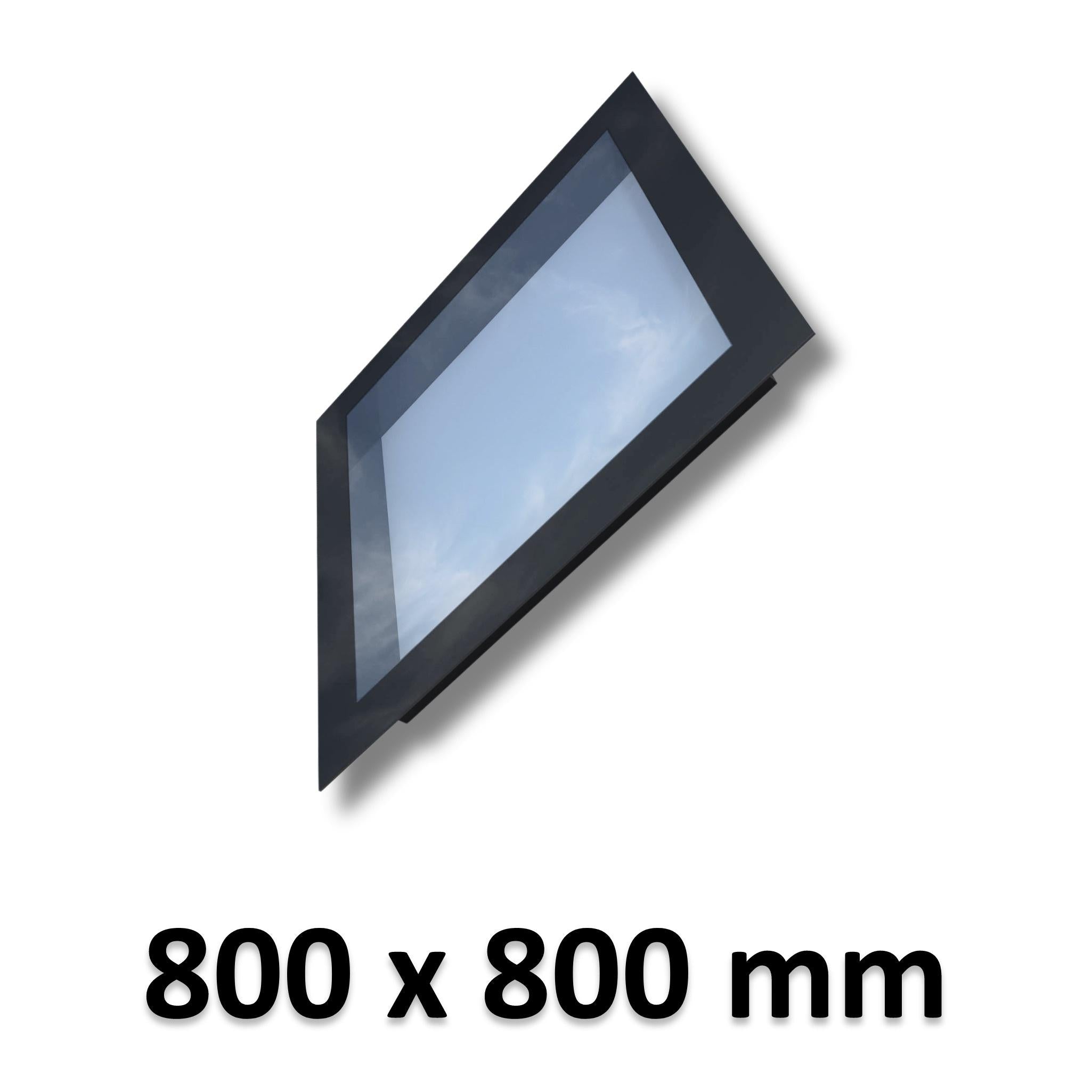 800 x 800 mm Frameless Skylight for Pitched Roof - Triple Glazed